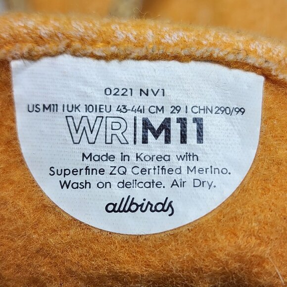 Allbirds Mens Wool Runners M11 Merino Comfy Sneakers Orange Size 11 - Picture 5 of 10